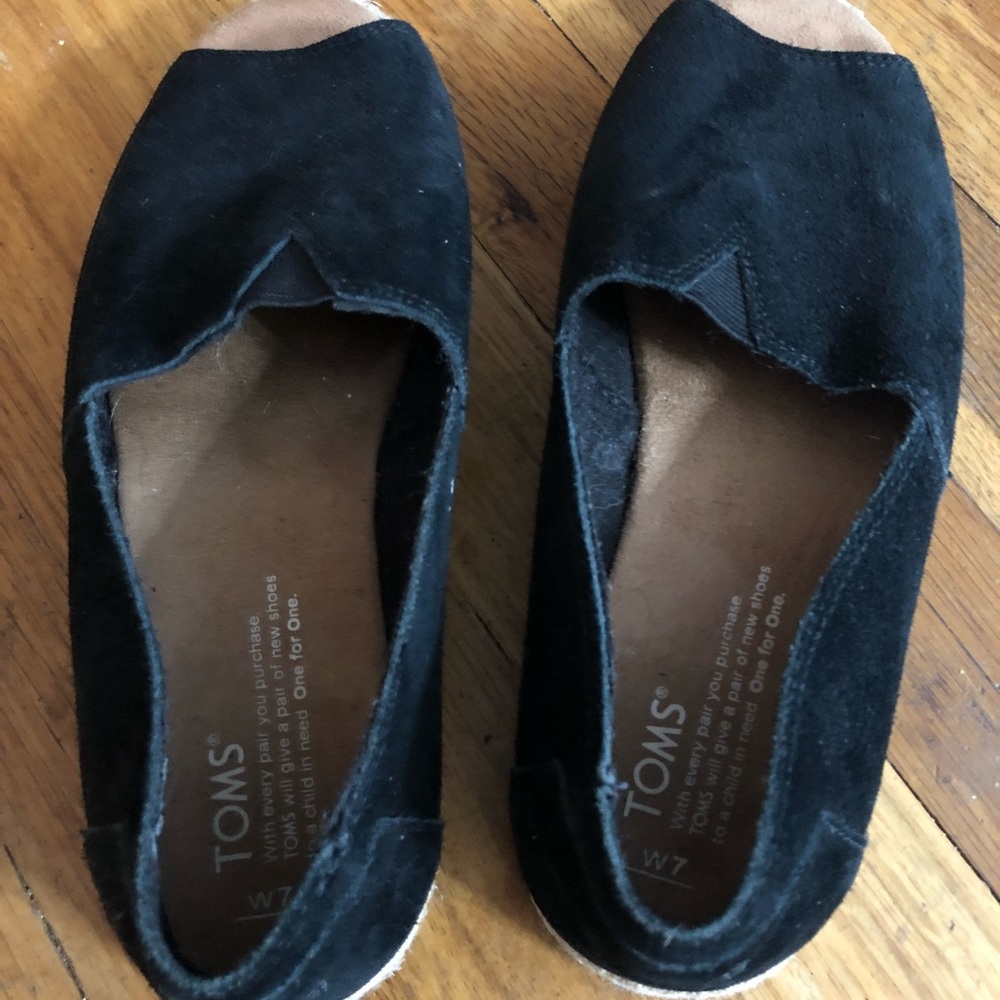 Toms open toed shoes!